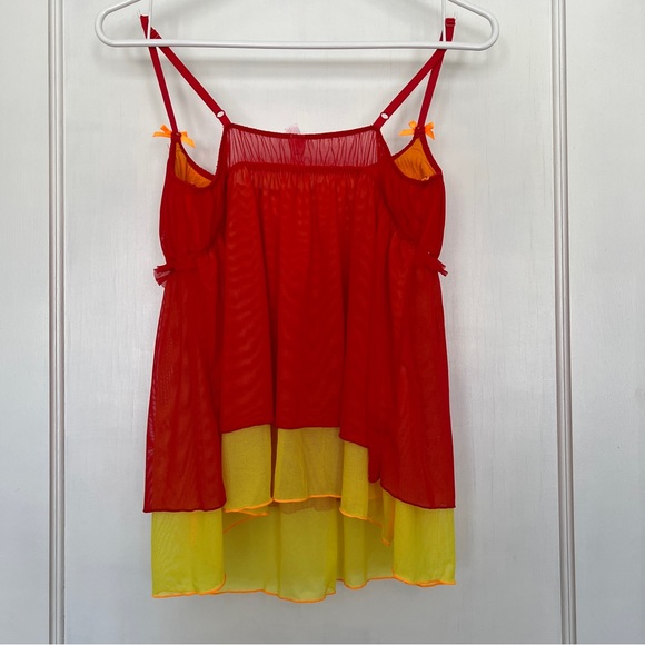 Y2K Victoria’s Secret Fire Fairy Milkmaid Babydoll Camisole Tank, L - Picture 2 of 10